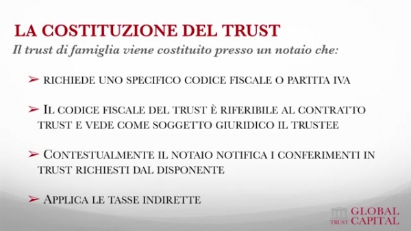Costituzione di un trust